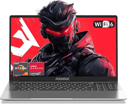 ACEMAGIC 16'' Ordinateur Portable Ryzen 7 7730U(8C 16T,4,5GHz) 8 cœurs avec Boîtier en Métal Clavier Rétroéclairage PC Portables 16Go Ram 1200 FHD DDR4,512Go M.2 SSD,WiFi 6,BT5.2,Type C