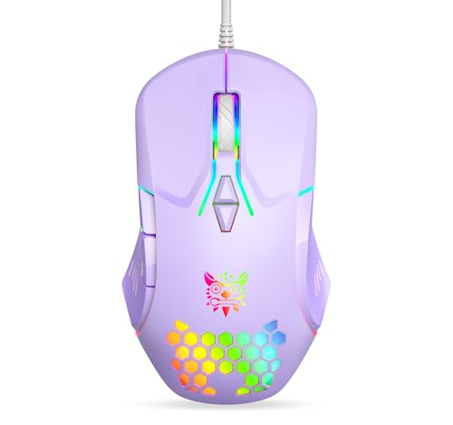 Souris de jeu filaire pour PC capteur de haute précision, rétroéclairage RVB, DPI réglable, 7 boutons programmables, souris ergonomiques pour le bureau et les jeux sur Windows Mac Linux Chrome