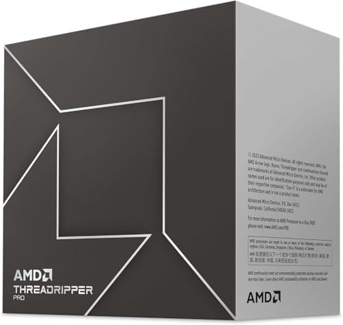 AMD Ryzen Threadripper Pro 7995WX Processeur (96 Coeurs 192 Threads, 350W TDP, Socket SP6, Cache 480Mo, jusqu'à 5.1Ghz Fréquence Boost, Pas de Ventilateur)
