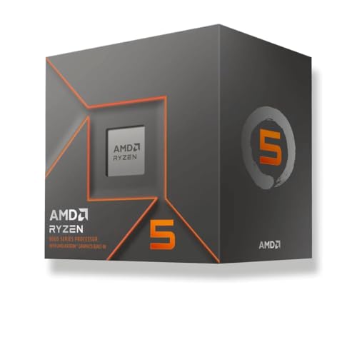 AMD Ryzen 5 8500G Processeur (Radeon Graphique Intégré, 6 Cœurs 12 Threads, 65W TDP, Socket AM5, Cache 22Mo, Jusqu'à 5 GHz Fréquence Boost, Ventilateur Wraith Stealth)