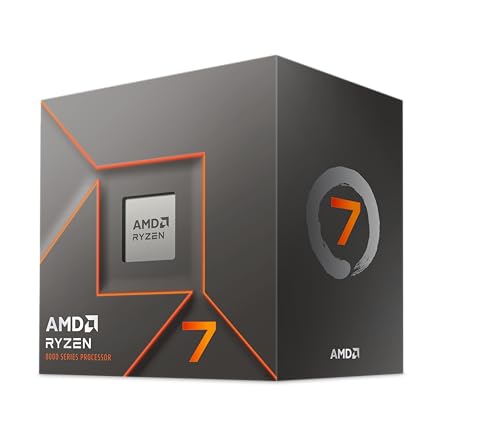 AMD Ryzen 7 8700F Processeur (8 Cœurs 16 Threads, Ryzen AI, 65W TDP, Socket AM5, Cache 24Mo, Jusqu'à 5,0 GHz Fréquence Boost, Ventilateur Wraith Stealth