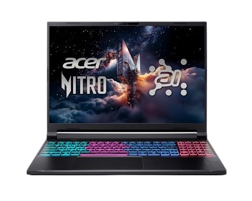 Acer Ordinateur portable de jeu 2026 | Nitro V 16S | AMD 8-Core Ryzen 7 260 | NVIDIA GeForce RTX 5060 | 64 Go DDR5 | 2 To SSD | 16 1920 x 1200 180 Hz | Win11 Home - Wi-Fi 6E - BT 5.5.6 3 - Arrière
