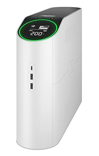 APC Onduleur Gaming Back UPS Pro, 2200VA 1320W, Tour, 230V, 4X Prises Schuko et 2X Prises IEC C13, lumières RGB, Onde sinusoïdale Pure, Arctique (Blanc) BGM2200-GR