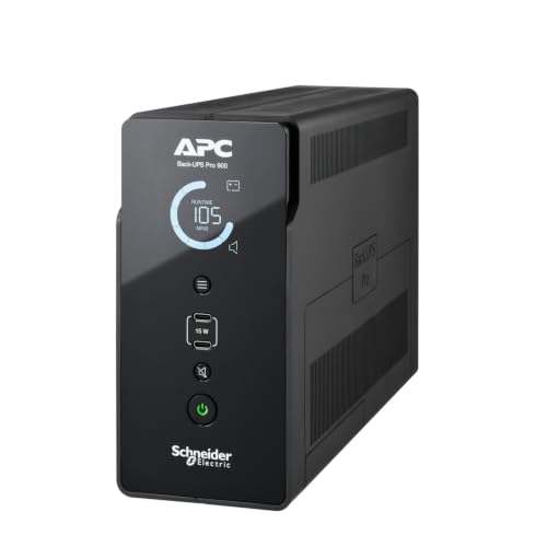 UPS Pro de Secours APC, 900VA, UPS en Tour, 230V, 4 Prises françaises, AVR, Ports de Charge USB-C