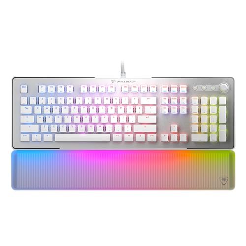 Turtle Beach Vulcan II MAX Blanc - Clavier Optique Mécanique - Commutateurs Optiques Titan II - Compatible USB 2.0 ou Supérieur - 104 touches - Azerty - Blanc