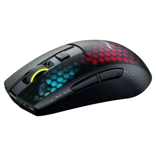 Roccat Burst Pro Air - Souris de jeu RGB sans-fil légère et symétrique, avec capteur optique Owl-Eye de 19 000 PPP, interrupteurs optiques, ROCCAT Titan Wheel, poids de 81 grammes, noire