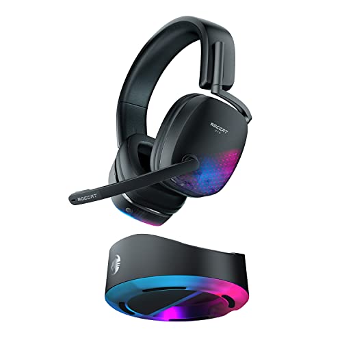 Roccat Syn Max Air - Casque gaming RGB sans fil avec audio 3D et station