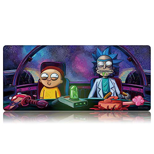 Bimormat Tapis de souris de jeu étendu XXL 900 x 400 mm avec bords cousus pour clavier personnalisé, base en caoutchouc antidérapant, résistant à l'eau (90 x 40 cm, B13rikdrive)