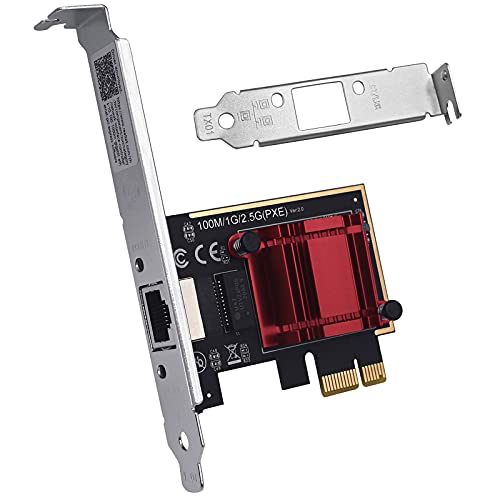 C N PCI Express RTL8125B 2.5G 1 Port Adaptateur Réseau Low Profile-RJ45 Port-RTL8125B Chipset-Ethernet Carte Réseau NIC Server Adapter Carte Réseau Compatible Win10 8 7, Sever, Linux, Mac OS