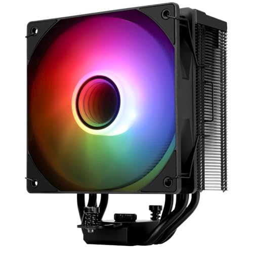 TR-Thermalright Assassin Spirit 120 Vision ARGB Refroidisseur de processeur noir, 4 caloducs - Effet de lumière miroir infini ARGB - Résolution 240 x 240 - Écran IPS de 3,91 cm - Pour AM5 AM4