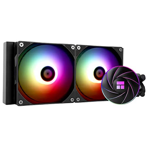 TR-Thermalright Aqua Elite 240 ARGB Refroidisseur liquide pour processeur Aio 240 mm, double ventilateurs PWM à faible bruit, pour AMD AM4 AM5, Intel LGA1851 1700 115x 1200 2011 (noir)