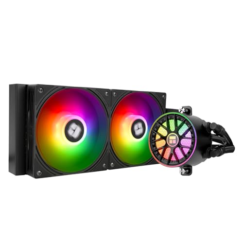 TR-Thermalright Aqua Elite 240 V6 ARGB Refroidisseur liquide pour processeur Aio 240 mm, double ventilateurs PWM ARGB, pour AMD AM4 AM5, Intel LGA1851 1700 115x 1200 (Noir)