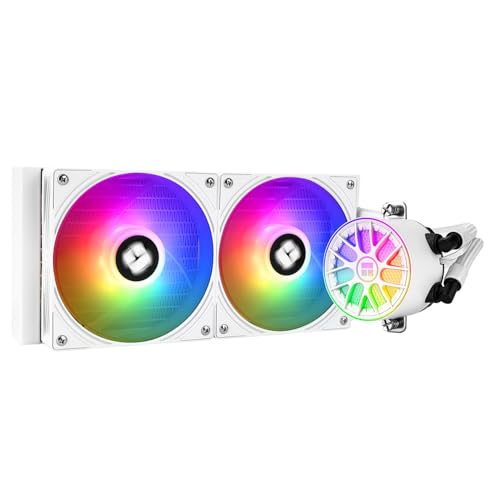 TR-Thermalright Aqua Elite 240 V6 ARGB Refroidisseur liquide pour processeur Aio 240 mm, double ventilateurs PWM ARGB, pour AMD AM4 AM5, Intel LGA1851 1700 115x 1200 (blanc)