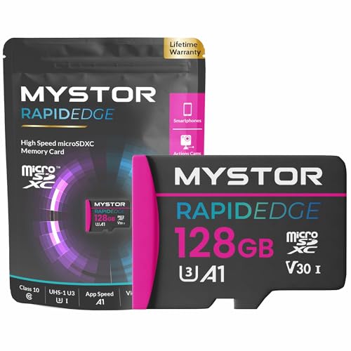 Mystor Carte Micro SD, carte mémoire pour Samsung Galaxy Tab S7, S6, A7, A8, S6 lite, S7 Plus, A7 lite Carte mémoire Micro SD pour tablette Samsung MicroSD UHS-1 U3 MicroSDXC (128 Go MicroSD RapidEdge