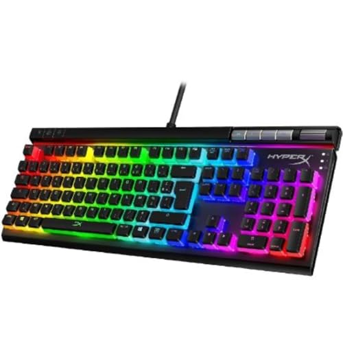 HyperX Alloy Elite 2 – Clavier de jeu mécanique, Effets lumineux commandés multimédia par logiciel et personnalisation par macro, Touches ABS Pudding, Rétroéclairage LED RGB, HKBE2X-1X-FR G
