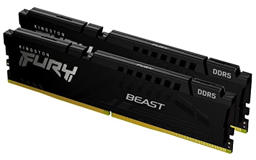 Kingston FURY Beast Noir DDR5 16Go (2x8Go) 5200MT s CL40 DIMM Mémoire pour PC de Gamer Kit de 2 Intel XMP - KF552C40BBK2-16