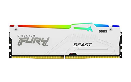 Kingston FURY Beast Blanc RGB 32Go (2x16Go) 5600MT s DDR5 CL36 DIMM Mémoire pour PC de Gamer Kit de 2 AMD EXPO Intel XMP - KF556C36BWEAK2-32