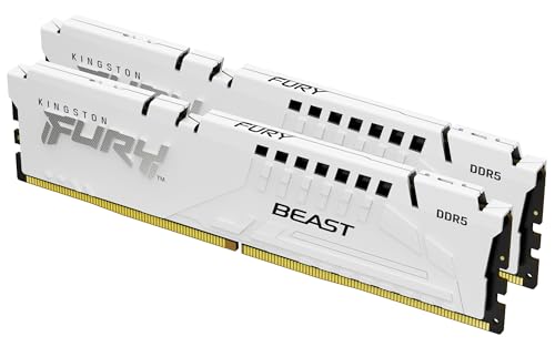 Kingston FURY Beast Blanc DDR5 32Go (2x16Go) 6400MT s CL32 DIMM Mémoire pour PC de Gamer Kit de 2 AMD EXPO et Intel XMP - KF564C32BWEK2-32