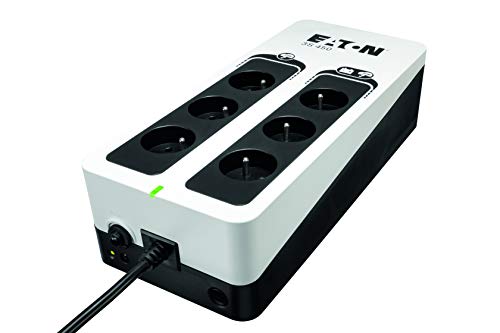 Eaton 3S 450 FR Onduleur Parafoudre - Off-Line UPS - Alimentation sans Interruption - Puissance 450VA (6 Prises FR, Parasurtenseur, Silencieux) - Noir Blanc (3S450F)