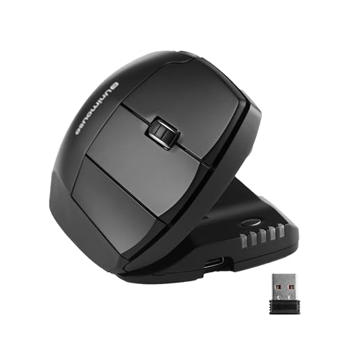 Contour Unimouse Souris Ergonomique | Inclinaison réglable de 35° à 70°, 6 Boutons programmables, Repose-Pouce pour soulager Les douleurs au Poignet | Plug Play pour Mac et PC - sans Fil - Droitier