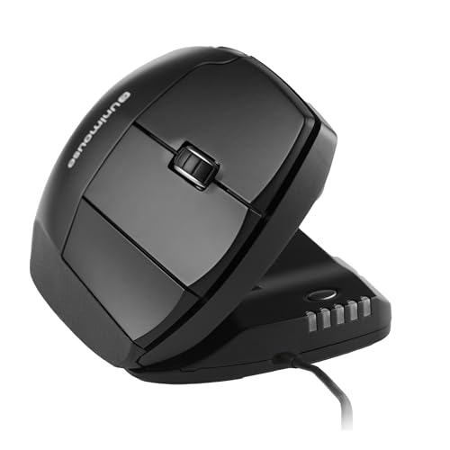 Contour Unimouse Souris Ergonomique | Inclinaison réglable de 35° à 70°, 6 Boutons programmables, Repose-Pouce pour soulager Les douleurs au Poignet | Plug Play pour Mac et PC - avec Fil - Droitier