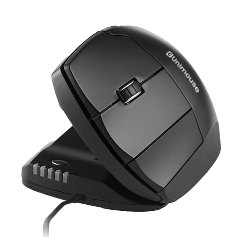 Contour Unimouse Souris Ergonomique | Inclinaison réglable de 35° à 70°, 6 Boutons programmables, Repose-Pouce pour soulager Les douleurs au Poignet | Plug Play pour Mac et PC - avec Fil - Gauche
