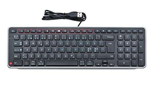 Contour Balance Keyboard Wired | Clavier Filaire | Mise en Page française | Super Mince | Pavé numérique Touches multimédias | Maison et Bureau | pour Windows et Mac
