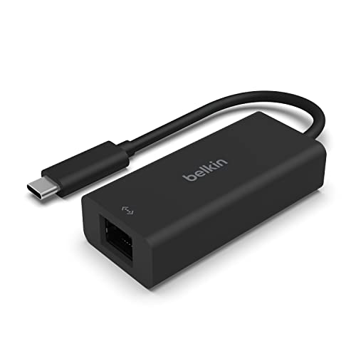 Belkin Adaptateur USB-C vers Ethernet (2,5 Gbit s, Certification USB-If, Thunderbolt 3 et 4, Compatible avec MacBook Pro Air, iPad Pro, XPS, Surface, Autres appareils USB-C)