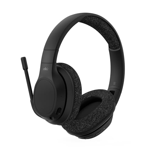Belkin SoundForm Adapt Casque Bluetooth sans Fil avec Micro, Connexion multipoint, autonomie 65h, ENC, Bluetooth ou câble, Casque Audio pour Travail, Bureau, Ordinateurs PC, Portables, Tablette