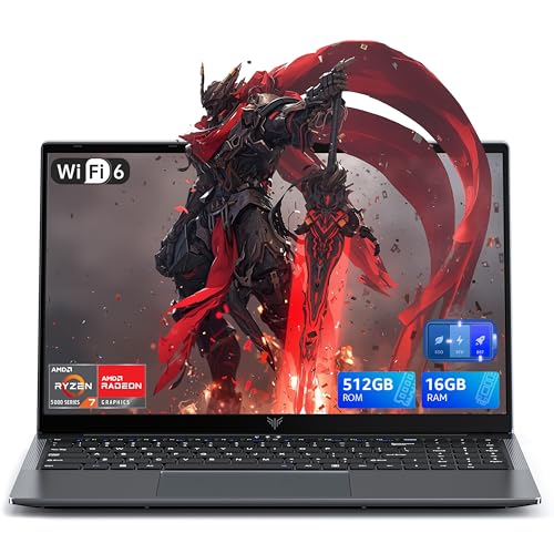 ACEMAGIC Pc Portable Gaming Ryzen 7 5700U (Jus qu'à 4,3GHz) DDR4*2,WiFi 6,Laptop 15.6 Pouces 16 Go RAM 512 Go SSD,1080 FHD,3*USB 3.2, BT5.2,HDMI,Type-C,Cache Caméra,Ordinateur Léger
