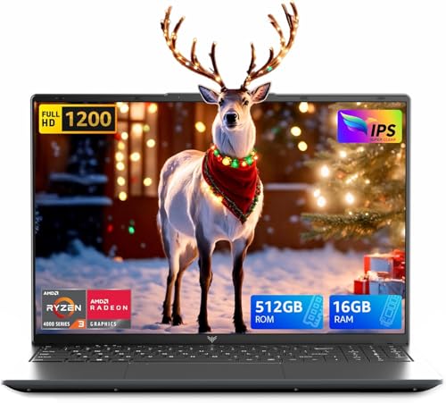 Tivique 2026 Ordinateur Portable 16 Pouces, PC Portable ave Quad-Core 12th N97 (Jusqu’à 3,7GHz,Vaincre N95 N5095) - 16Go DDR4 RAM 512Go SSD M.2, Wi-FI 5, HDMI,USB 3.2,BT 5.2, FHD 1920x1200 16 10