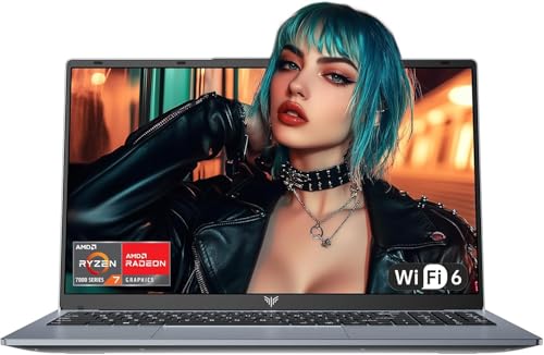 Tivique PC portable Gaming 15,6 pouces avec Ryzen 7 5700U (Processeur jusqu'à 4,3 GHz) 8C 16T – 16 Go de RAM DDR4 SSD M.2 de 512 Go, FHD 1080p, HDMI, BT 5.2, USB 3.2, Type-C, Adaptateur 65 W, WiFi 6