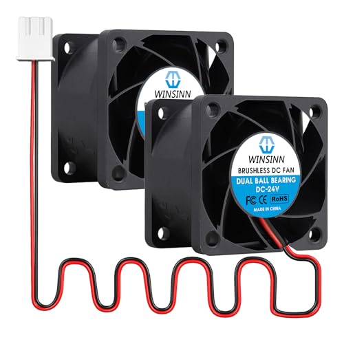 WINSINN Ventilateur DC 40 mm 24 V 4028 à double roulement à billes de refroidissement sans balais 40 x 28 mm 2 broches (lot de 2)