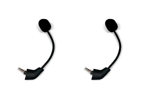 Alphatec Lot de 2 perches de microphone de rechange HyperX 3,5 mm pour casques de jeu Kingston HyperX Cloud, Cloud X, Cloud 2 II, Cloud Core et Cloud Pro Silver