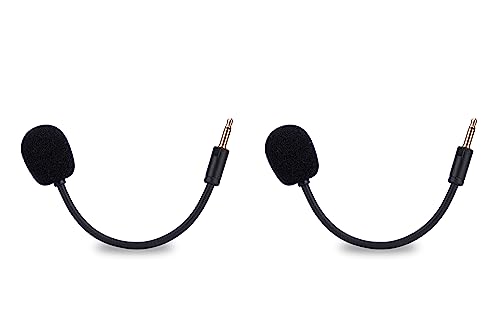 Lot de 2 micros de jeu de rechange pour casque Razer Kaira Pro sur PC PS4 PS5 Xbox One Xbox Series XIS, microphone amovible de 3,5 mm