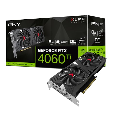 PNY Carte Graphique GeForce RTX™ 4060 Ti 8GB XLR8 Gaming Verto Overclocked Dual Fan DLSS 3
