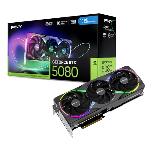 PNY Carte Graphique GeForce RTX™ 5080 16GB ARGB OC Triple Fan DLSS 4