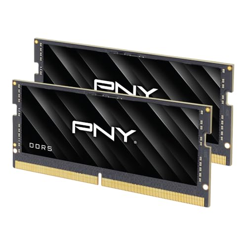 PNY Performance 32Go (2x16Go) DDR5 DRAM 5600MHz (PC5-44800) - CL46-46-46-90 (Compatible avec 5200MHz, 4800MHz), 1.1V, 262-Pin Non-ECC - Kit de mémoire pour Ordinateur Portable Ordinateur Portable