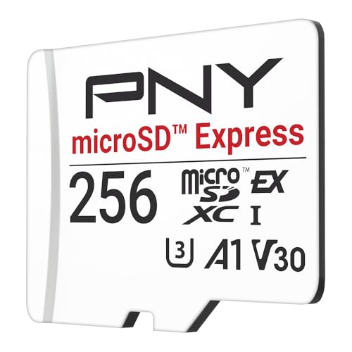 PNY microSD Express - Carte memoire microSDXC - 256 Go - UHS-I U3 V30 A1 - 890 750 Mo s