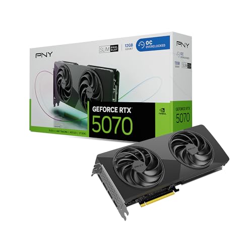 PNY Carte Graphique GeForce RTX™ 5070 12GB Slim OC Double Ventilateur, 2-Slot