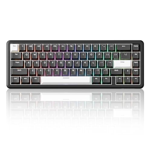 ATTACK SHARK X65 HE Clavier Gaming Filaire 65 avec Switchs Magnétiques, Taux 8000 Hz, Activation Réglable 0,01 mm, Keycaps PBT, Pilote QMK, RGB Personnalisable, Déclenchement Rapide (Noir)