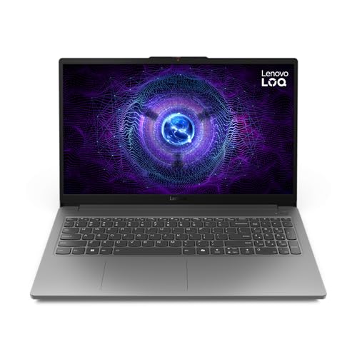 Lenovo LOQ 15IAX9E Ordinateur portable 2024-15,6 FHD NVIDIA GeForce RTX 3050 - Intel i5-12450HX 8 cœurs - 8 Go DDR5 512 Go NVMe SSD - Wi-Fi 6 - Win10 32 Go USB - Gris Luna