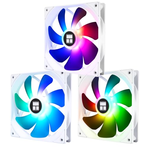 Thermalright TL-C14CW-S X3 Lot de 3 ventilateurs de processeur silencieux, 1500 tr min, 14 cm, ventilateur de refroidissement pour boîtier d'ordinateur, blanc