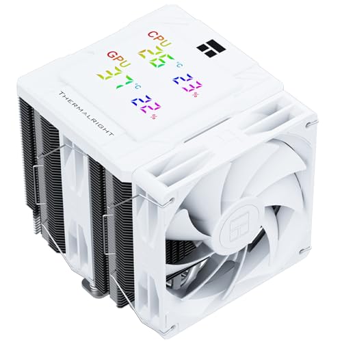Thermalright Peerless Assassin 120 Refroidisseur d'air numérique pour processeur 6 caloducs pour AM4 AM5, Intel LGA1700 1851 1150 1151 1200 Blanc