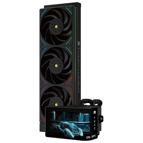 Thermalrlght Wonder Vision 360 UB ARGB Refroidisseur d'eau pour processeur, écran incurvé de 6,7 avec résolution de 2400 x 1080, pour AM4 AM5, LGA1851 1700, rapport visuel d'écran 7 3 pour 3D Noir
