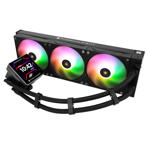 Thermalright Grand Vision 360 ARGB Refroidisseur AIO pour processeur AIO, spécification PC 360°, écran LCD IPS avec résolution 480 x 480, pour AM4 AM5 et Intel LGA1700 1851, pompe haute performance