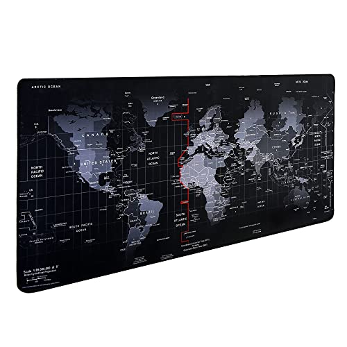 Hosimoln Grand Tapis de Souris de Jeu 80x30CM, Épaisseur 3MM, Antidérapant et Étanche Avec Bords Cousus Pour Jeux Bureau Maison - Map002