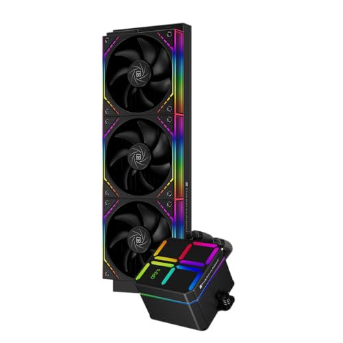 Thermalright Magic Qube 360 ARGB Refroidisseur de processeur liquide noir, ventilateur de bloc de construction avec 2000 tr min, pour AM4 AM5, Intel LGA1150 1151 1200 1700 1851, écran numérique à