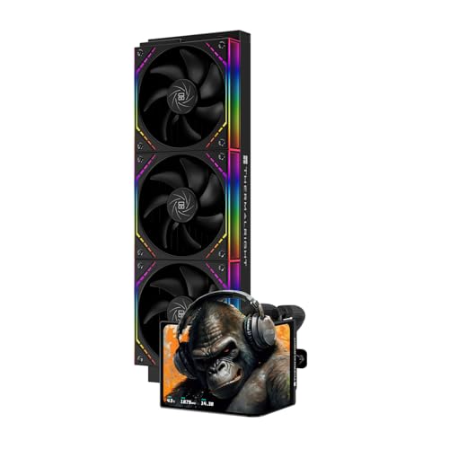 Thermalright Levita Vision 360 ARGB Refroidisseur CPU Aio sans fil, écran incurvé 2K 60 Hz avec résolution 2400 x 1080, pour AM4 AM5, Intel LGA1851 1700, écran 3D de 6,67 cm Noir