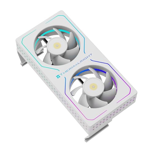 Thermalright MC-2 ARGB Refroidisseur de mémoire blanche, double ventilateur, design PWM, refroidisseur de RAM, silencieux, flux d'air de 16,17 CFM, kit de RAM DDR5 DDR4 de bureau (blanc)